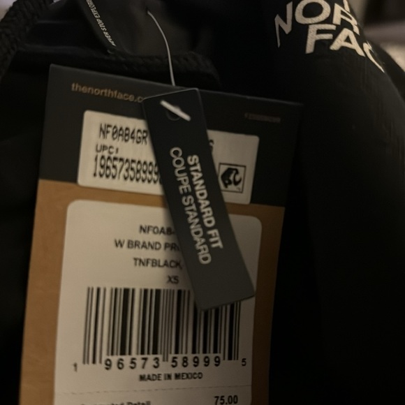 The North Face Hoodie Womens XS Black White Logo Full Zip Sweatshirt Jacket NWT - Picture 3 of 5